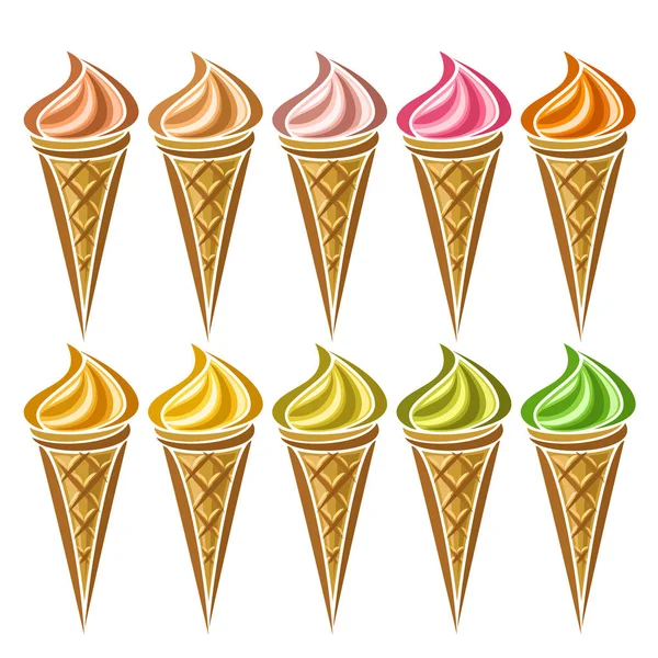 Vektor som glass i waffle Cone — Stock vektor