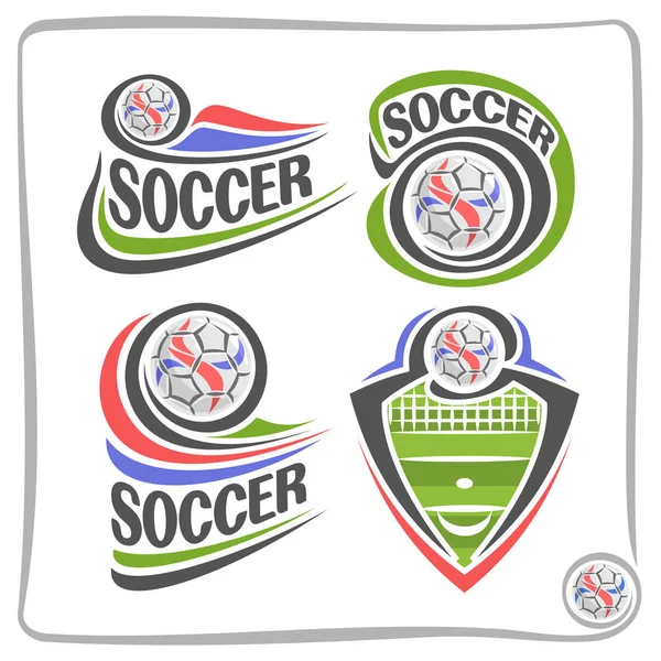 Διάνυσμα σύνολο αφηρημένη λογότυπα για ποδόσφαιρο — Διανυσματικό Αρχείο