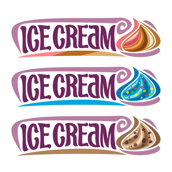 Étiquettes vectorielles pour crème glacée — Image vectorielle