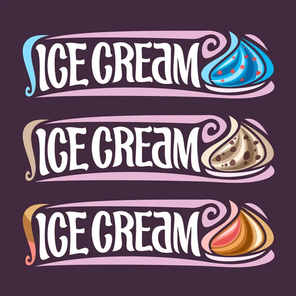 Štítky sady vektoru pro zmrzlinu — Stockový vektor