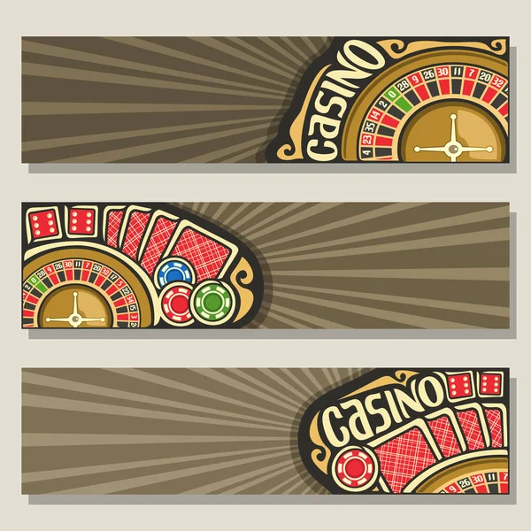 Conjunto vectorial de pancartas de juego para Casino — Vector de stock