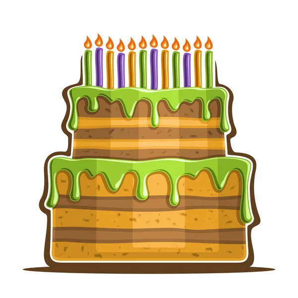 Ilustração vetorial de bolo de aniversário — Vetor de Stock