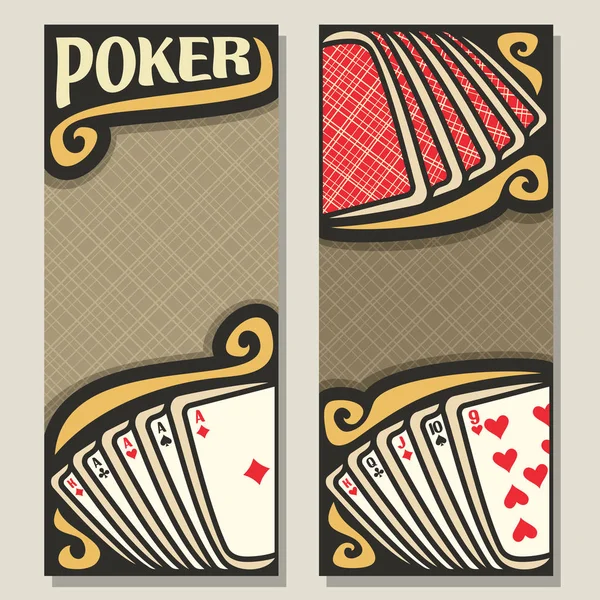 Bannières verticales vectorielles pour Poker — Image vectorielle