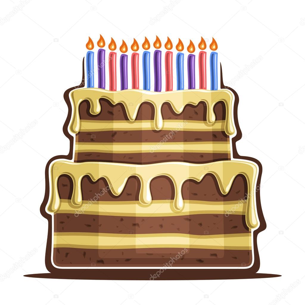 Vector illustration of birthday Cake