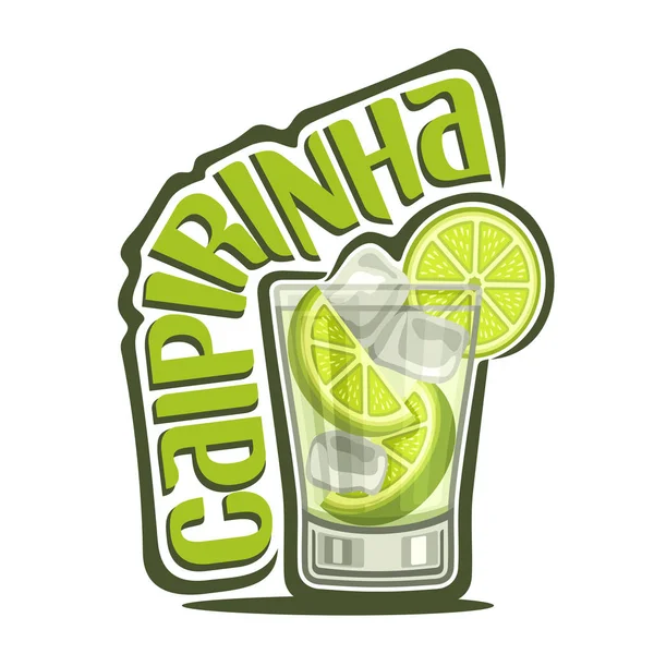 Ilustración vectorial de alcohol Coctel Caipirinha — Archivo Imágenes Vectoriales