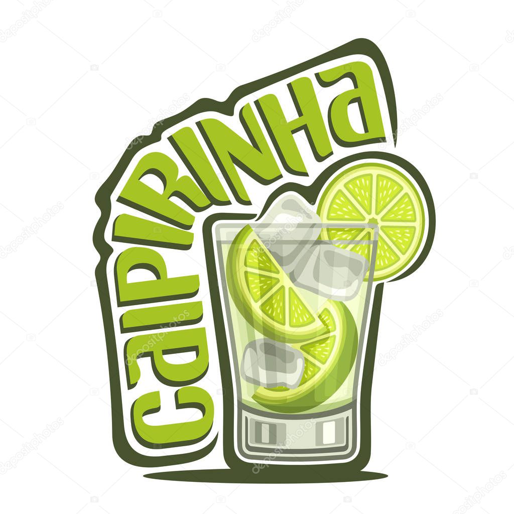 Vector illustration of alcohol Cocktail Caipirinha