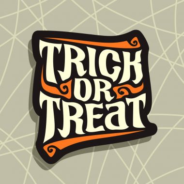 Vektör poster Cadılar Bayramı slogan Trick Or Treat