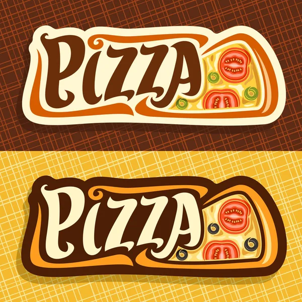 Bandeiras vetoriais para pizza — Vetor de Stock