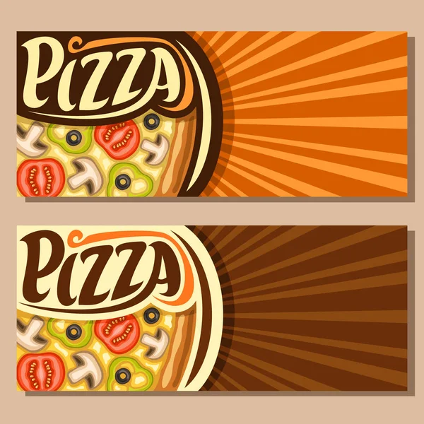Векторные горизонтальные баннеры для пиццы — стоковый вектор