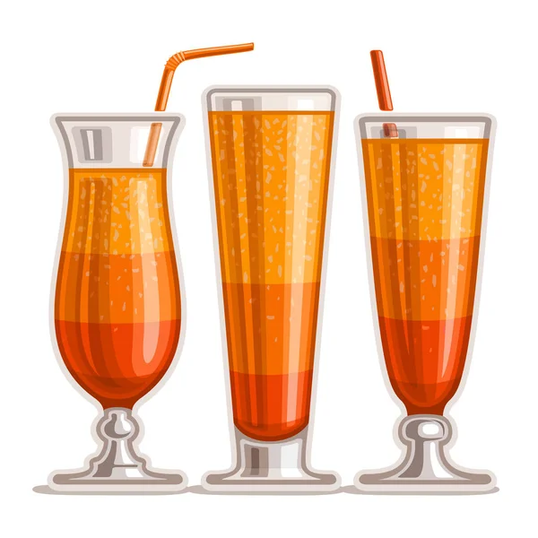 Set vettoriale di cocktail arancio stratificato — Vettoriale Stock
