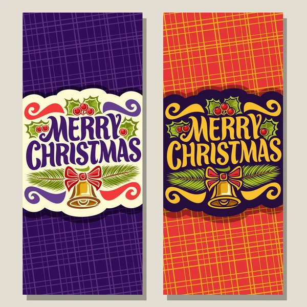 Banderas verticales vectoriales para vacaciones de Navidad — Vector de stock