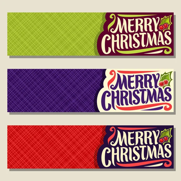Vector set of headers for Christmas holiday — Stock Vector