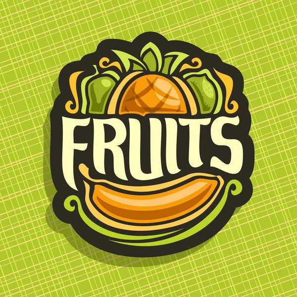 Logotipo del vector para el conjunto de frutas frescas — Vector de stock