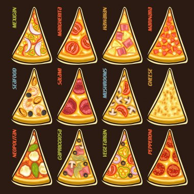 Vektör İtalyan Pizza dilimlerini ayarlamak