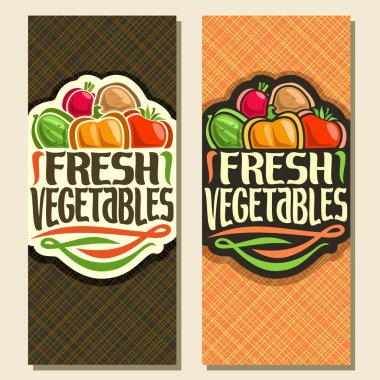 Vektör dikey afiş için taze sebze