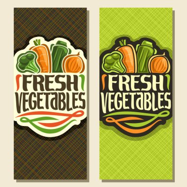 Vektör dikey afiş için taze sebze