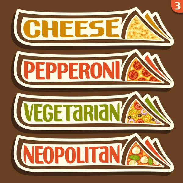 Étiquettes vectorielles pour Pizza italienne — Image vectorielle