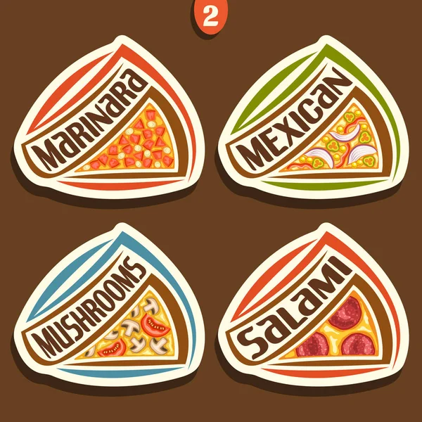 Векторные знаки для итальянской пиццы — стоковый вектор