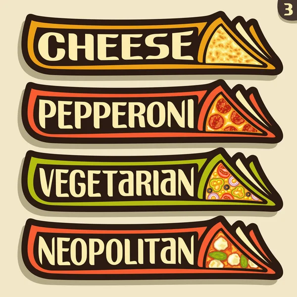 Vector ange etiketter för italiensk Pizza — Stock vektor