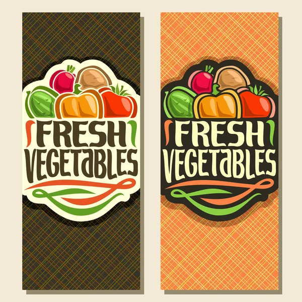 Vektör dikey afiş için taze sebze