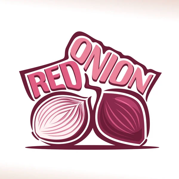Logo vettoriale per cipolla rossa fresca — Vettoriale Stock