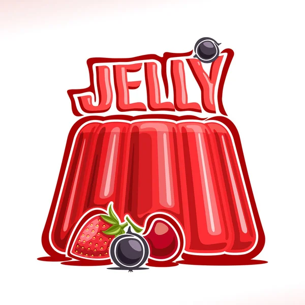 Logotipo do vetor para geleia de morango — Vetor de Stock