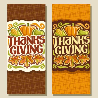 Şükran günü için vektör dikey afiş