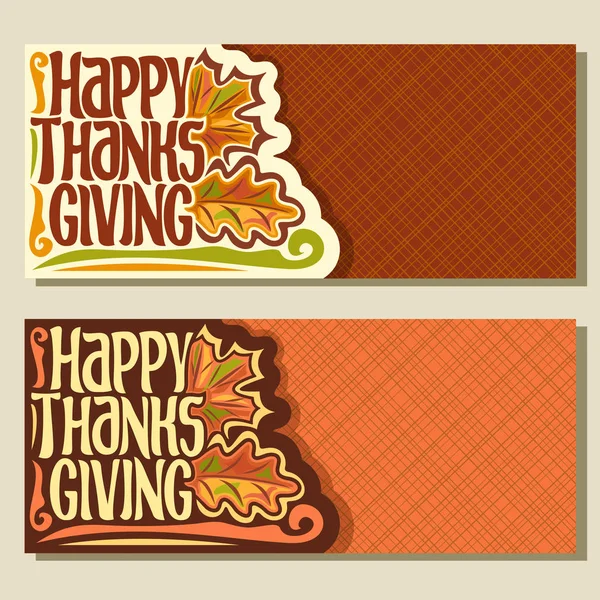 Bannières vectorielles pour le jour de Thanksgiving — Image vectorielle