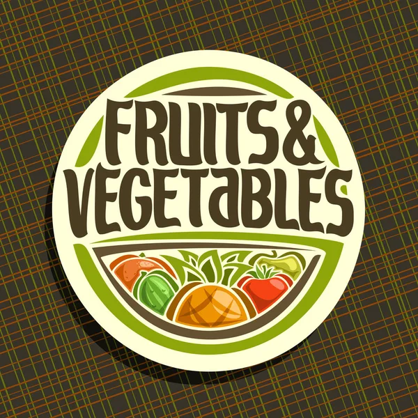 Logotipo vectorial para frutas y verduras — Vector de stock