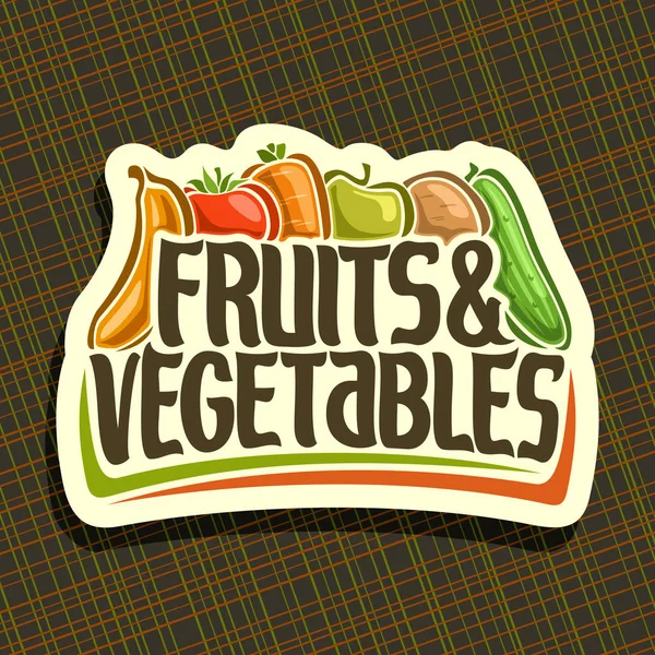 Logotipo vectorial para frutas y verduras — Vector de stock