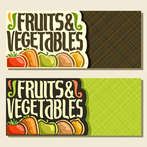 Bannières vectorielles pour fruits et légumes — Image vectorielle