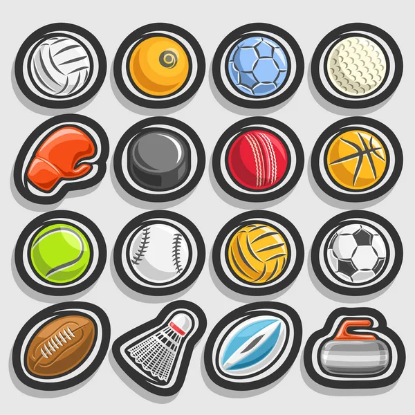 Ensemble vectoriel de balles de sport — Image vectorielle