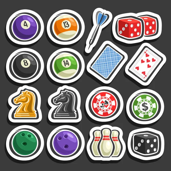 Set vector de echipamente de jocuri de noroc și jocuri de noroc — Vector de stoc