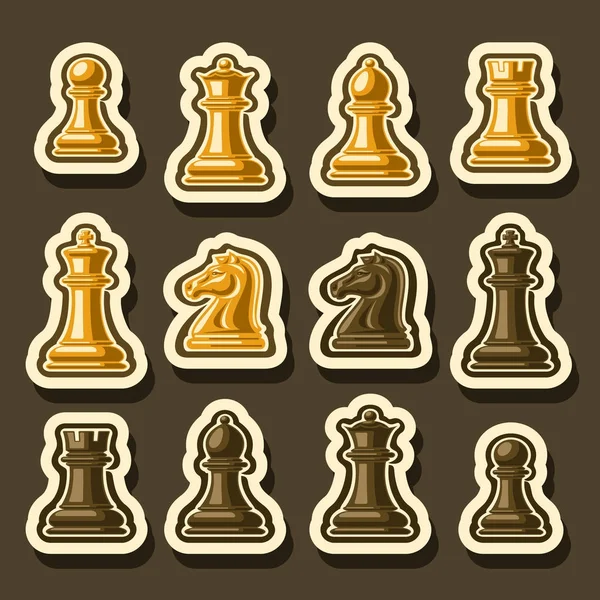 Jeu vectoriel de pièces d'échecs — Image vectorielle