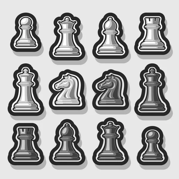 Vektorová sada šachových figurek — Stockový vektor