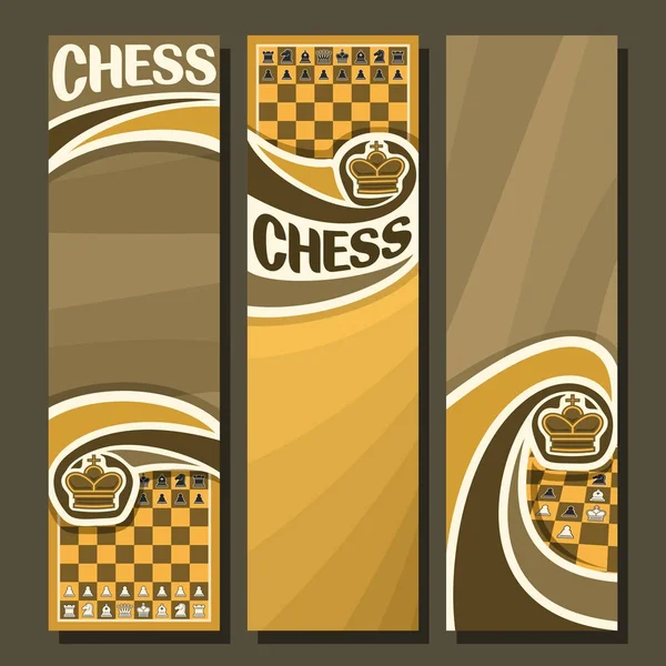 Set di banner verticali vettoriali per partita a scacchi — Vettoriale Stock