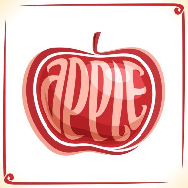 Kırmızı elma için vektör logo