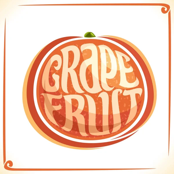 Vector logo for fresh Grapefruit — Stock Vector