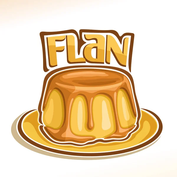 Logo vektor untuk Flan makanan penutup Perancis - Stok Vektor