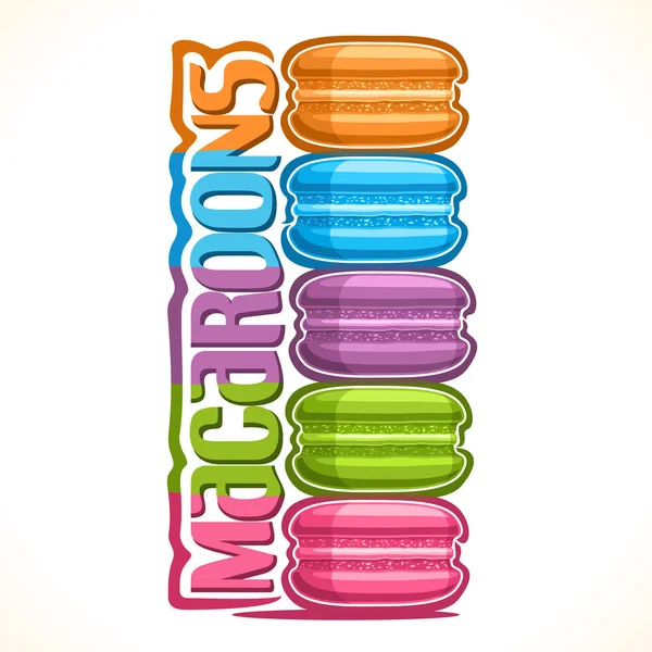 Vector Logo Voor Bitterkoekjes Illustratie Van Stapel Kleurrijke Macarons Voor — Stockvector