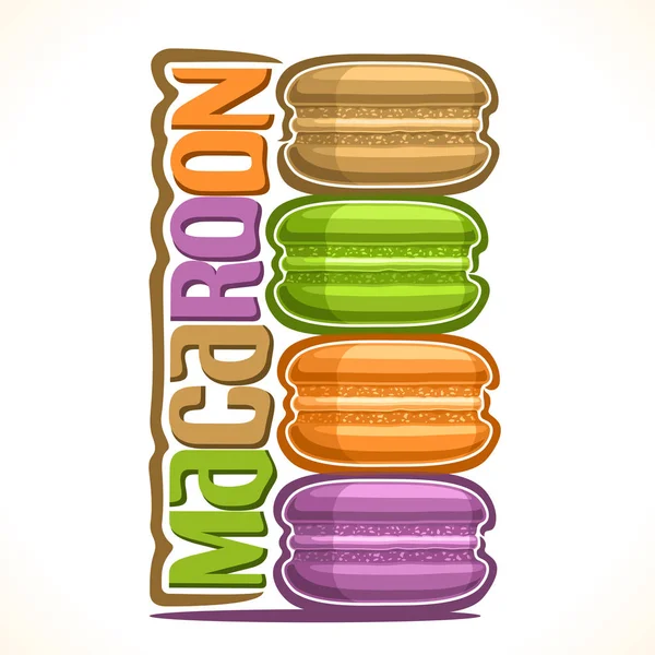 Vektorové Logo Pro Makronky Ilustrace Barevné Macarons Zásobníku Pro Café — Stockový vektor