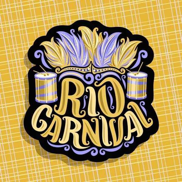 Logotipo Vetorial Para Carnaval Rio Cartaz Com Cobertura Para Cabeça —  Vetores de Stock