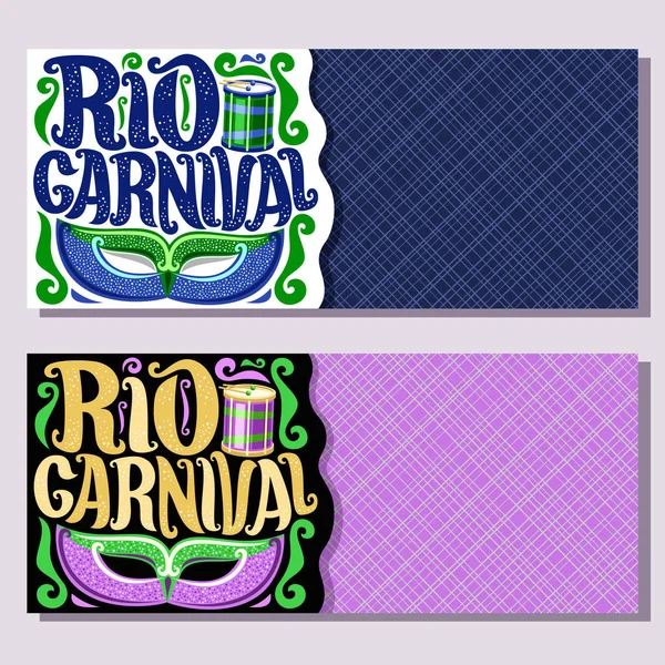 carnival rio vector banners invite tickets mask gras mardi brazilian font brazil depositphotos