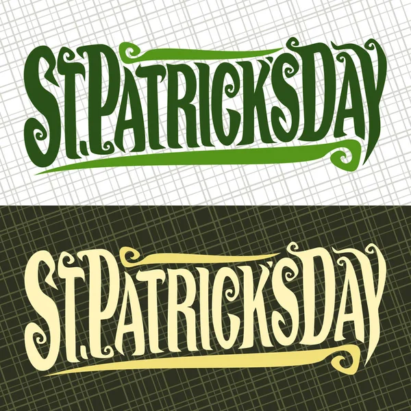 Vector Wenskaart Voor Saint Patricks Day Banner Met Originele Decoratieve — Stockvector