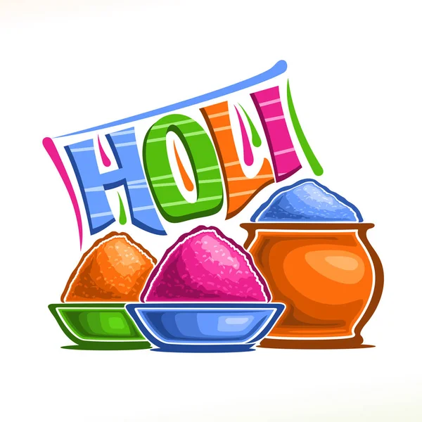 Vektor Plakát Pro Indické Holi Festival Barevné Logo Pro Tradiční — Stockový vektor