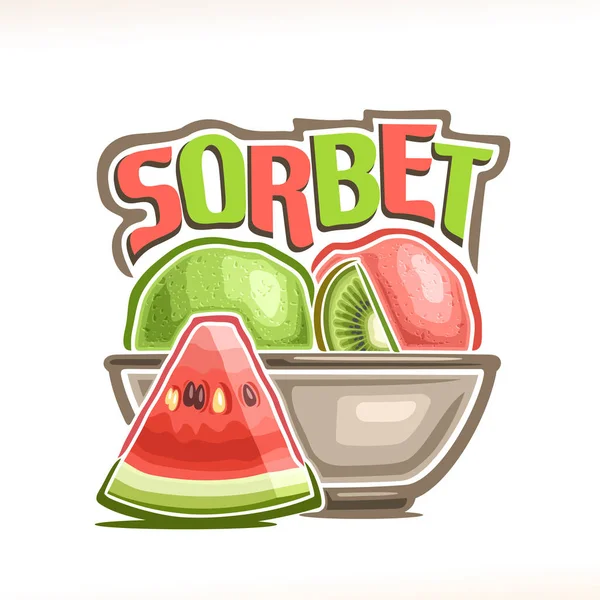 Vektor Logo Görögdinnye Sorbet — Stock Vector