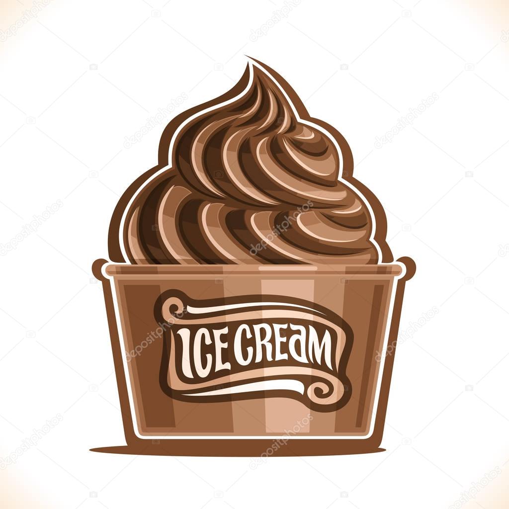 Vector illustration of Chocolate Ice Cream in paper cup