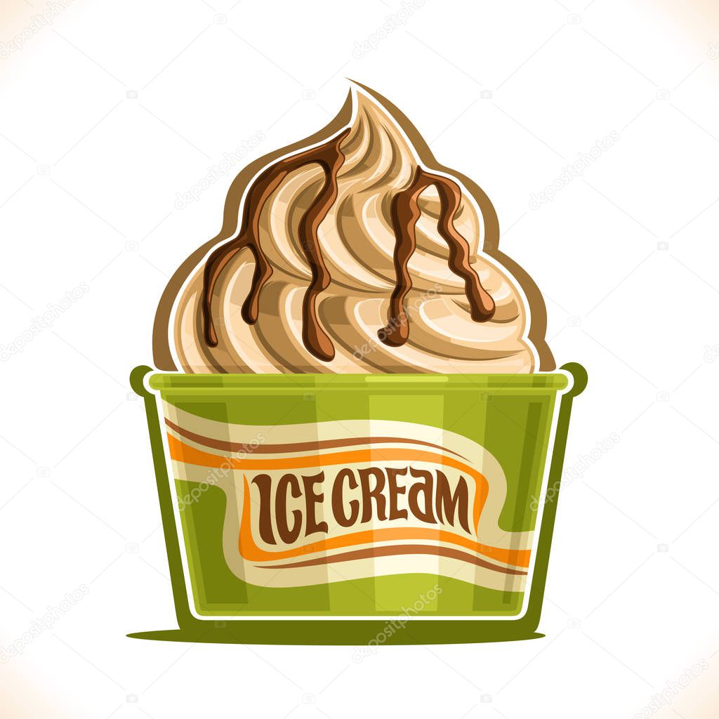 Vector illustration of Vanilla Ice Cream in paper cup