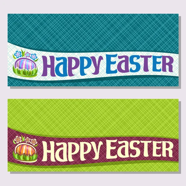 Vector Banners Easter Holiday Copy Space Original Handwritten Typeface Greeting — Stock Vector