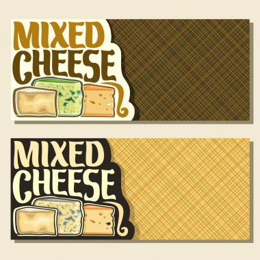 Kopya alanı ile peynir için vektör afişler